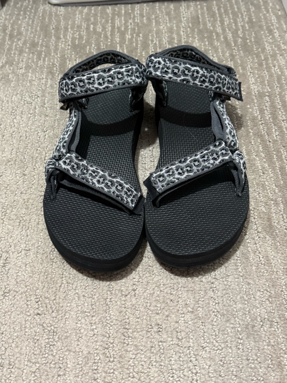 Teva Black and Gray Patterned Strap Women's Sandals